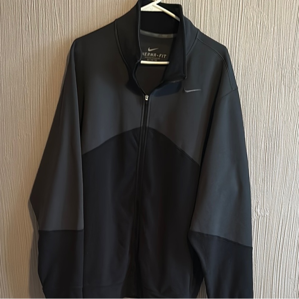 Nike Black and Dark Gray Performance Full-Zip Jacket